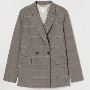 H&M Plaid Double-Breasted Jacket in Medium